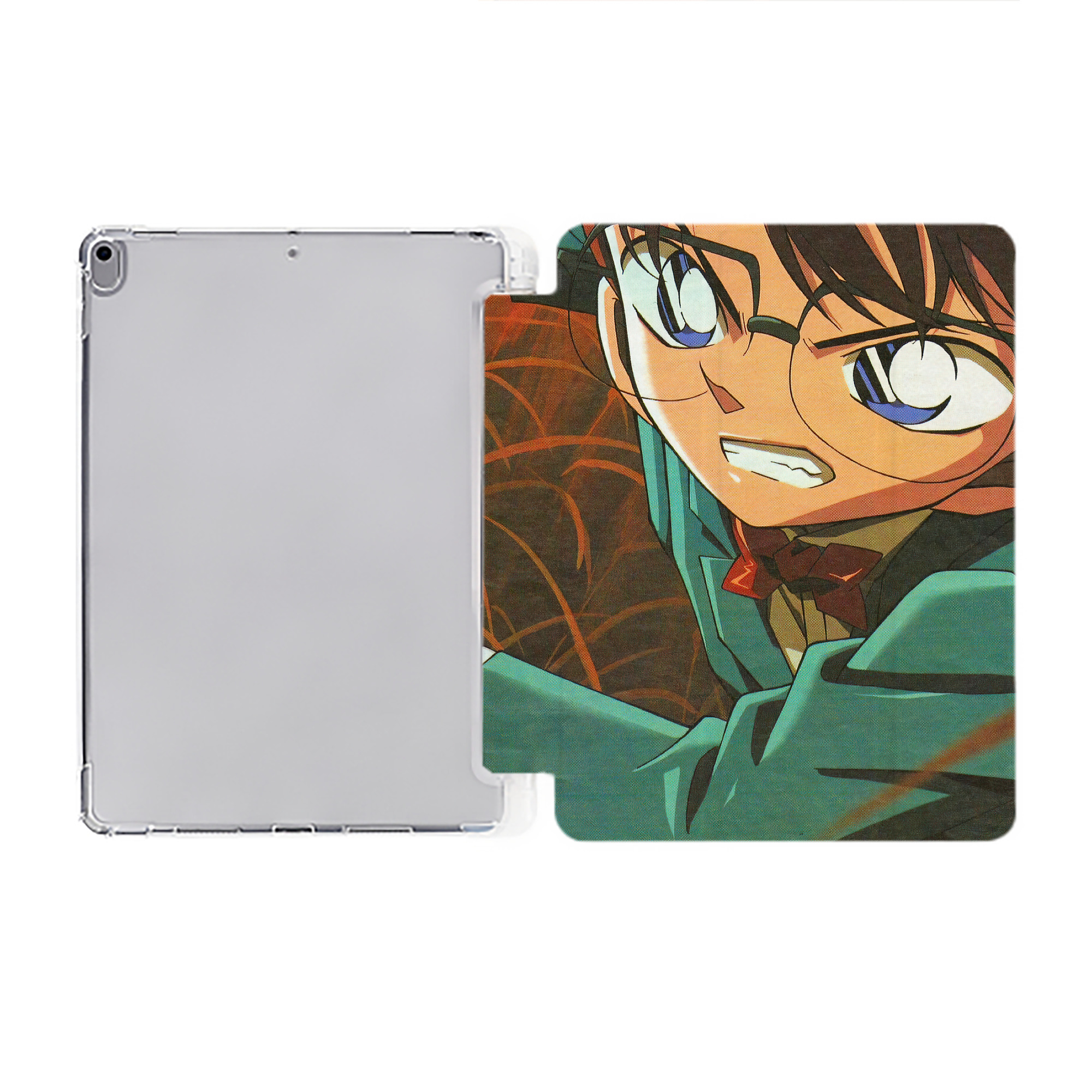 （画像用） 名探偵コナン Detective Conan IPad ケース ペン収納付き 三つ折りスタンド PUレザー×シリコン 対応機種9.5/10.5/10.9インチ